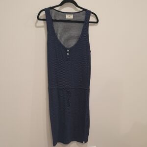 NWT Sol Angeles Navy and White Polka Dot Sleeveless Jersey Dress Size Med